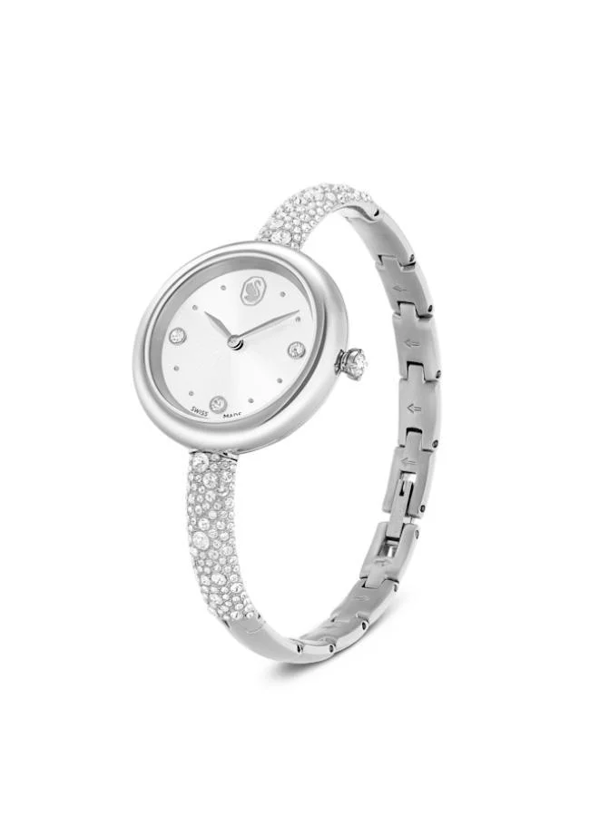 سواروفسكي ساعة يد سوبليما بقرص أبيض من الستانلس ستيل